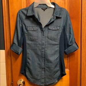 Fake jean button up